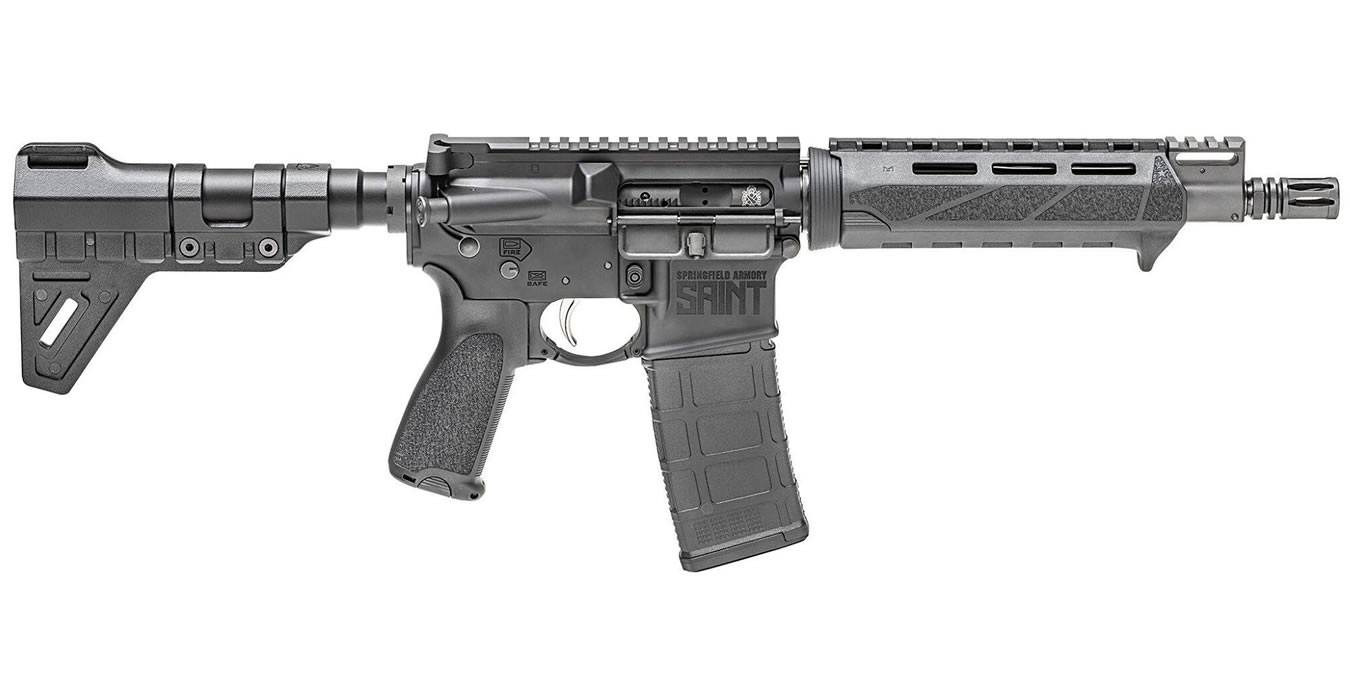 Springfield Saint 5.56mm AR15 Pistol with 9.6 inch Barrel, M-LOK Rail and Blade Stock